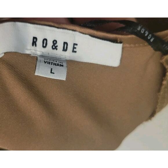 Ro & De Noir Anthropologie Copper Gold Womans Sz. L Silky Bodysuit One Piece - Picture 3 of 7